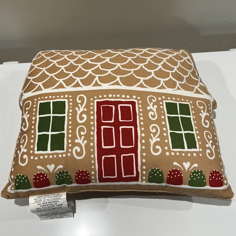 🌸NEW HOBBY LOBBY GINGERBREAD HOUSE PILLOW CHRISTMAS DECORATIONS (14in. X…